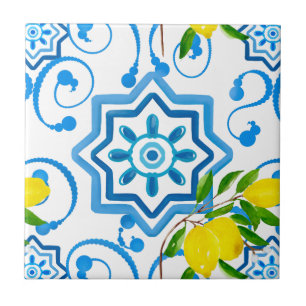 Carreau Carrelage méditerranéen, majolica, style sicilien 