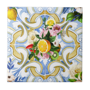 Carreau Carrelage méditerranéen, majolica, style sicilien 