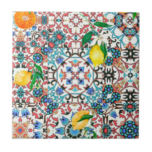 Carreau Carrelage méditerranéen, mosaïque, citron, art d'é