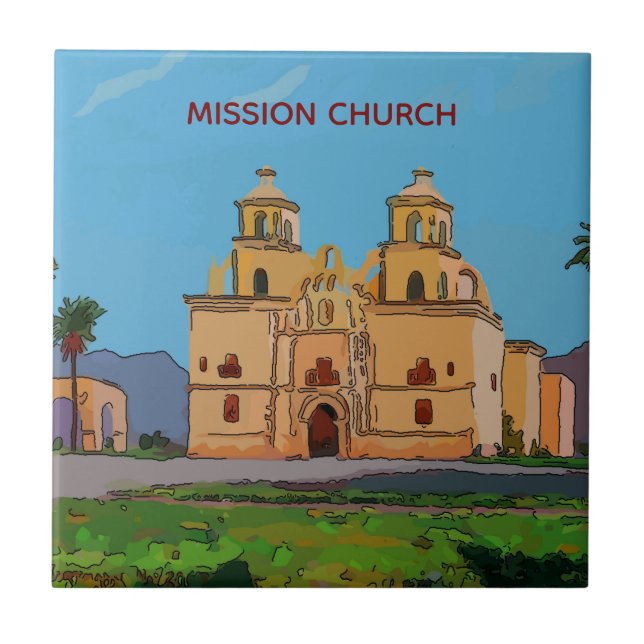 Carreau Carrelage mexicain, Vielle mission espagnole Carre (Devant)