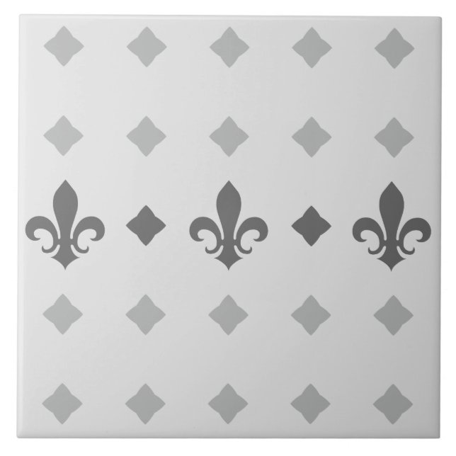 Carreau Carrelage moderne rétro élégant Fleur De Lis Motif (Devant)