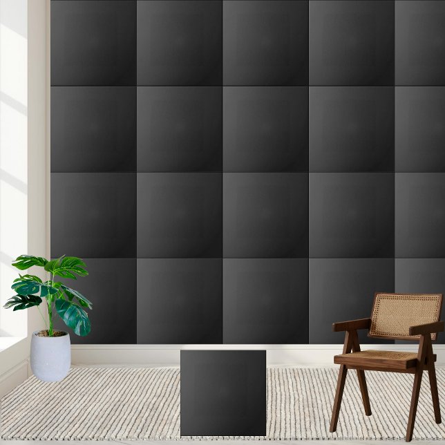 Carreau Carrelage noir élégant | Accueil personnalisé élég (Sleek Black Ceramic Tile | Stylish Custom Home)
