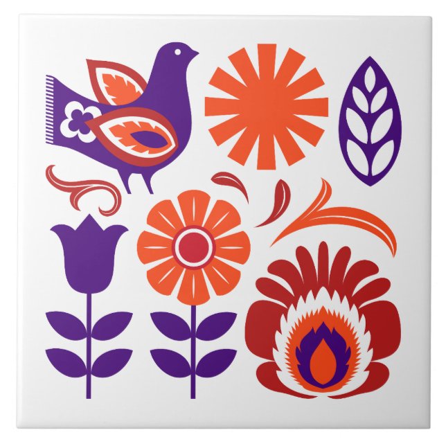 Carreau Carrelage populaire polonais de colombe (Devant)