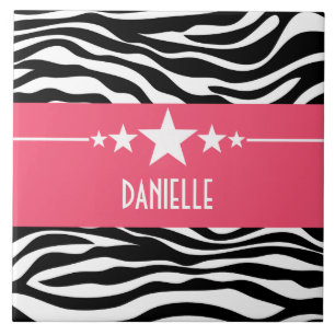 Carreau Carrelage rose Sassy Star Zebra