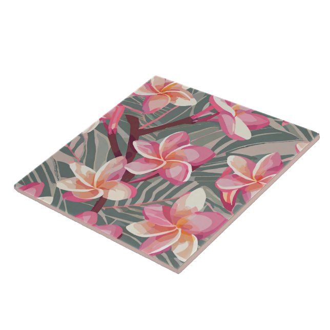 Carreau Carrelage sans soudure - imprimé tropical (Côté)