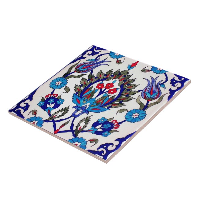 Carreau Carrelage turc en céramique Iznik. (Côté)