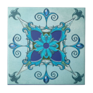 Carreau Carrelage turquoise Turquoise Méditerranéen