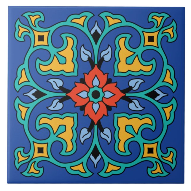 Carreau Carrelage vintage de l'île Catalina (Devant)