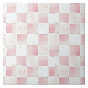 Carreau Carrés blancs roses