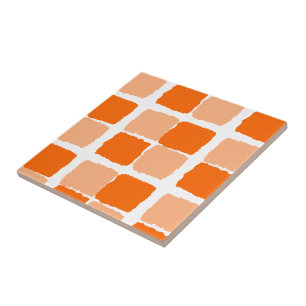 Carreau Carrés orangés de mosaïque en céramique