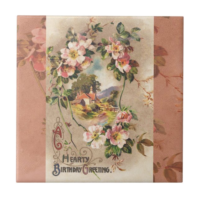 Carreau Carte d'anniversaire vintage (Devant)