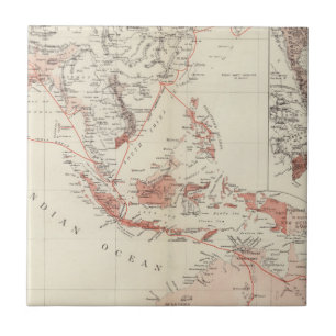 Carreau Carte d'Asie du Sud-Est et de nord Australie