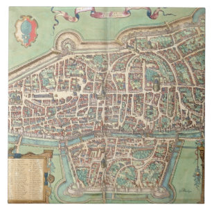 Carreau Carte d'Augsbourg, de "Civitates Orbis Terrarum" b
