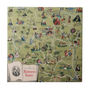 Carreau Carte de Dunlop de pays de Shakespeare, Angleterre