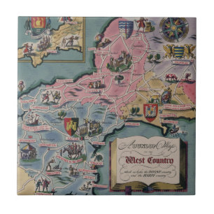 Carreau Carte de Dunlop du pays occidental, Angleterre