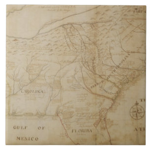 Carreau Carte de la région du sud-est de l'Amérique du