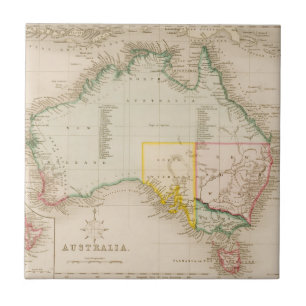 Carreau Carte de l'Australie et de la Nouvelle Zélande