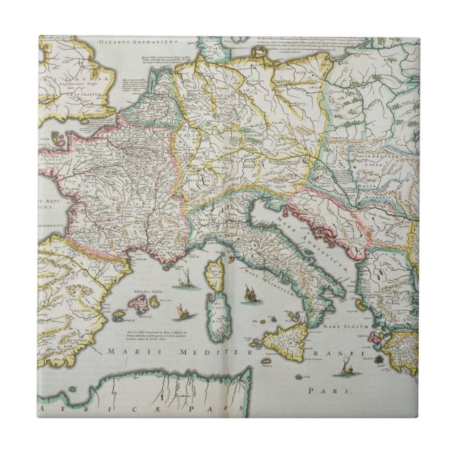 Carreau Carte de l'empire de Charlemagne (Devant)