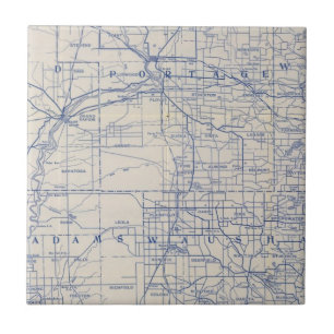 Carreau Carte de route de bicyclette du Wisconsin 2