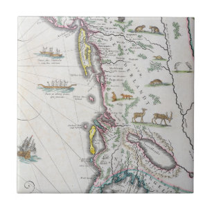 Carreau Carte dépeignant la Côte Est