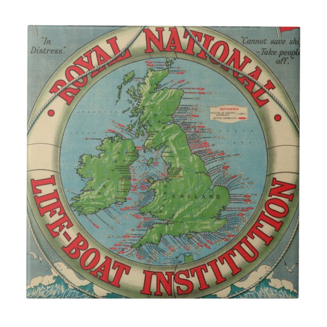 Carreau Carte des îles britanniques - diagramme de canot (Devant)