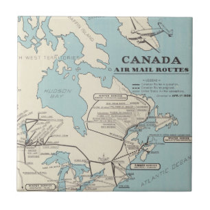Carreau Carte des itinéraires de la poste aérienne du