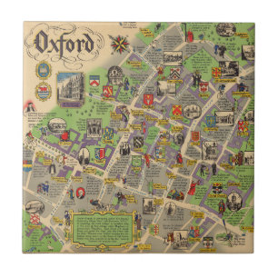 Carreau Carte d'Oxford, Angleterre (chemins de fer