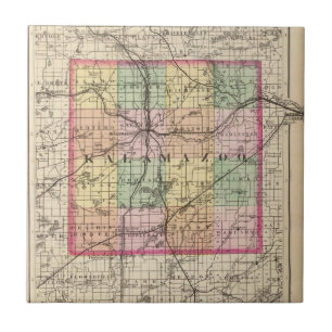 Carreau Carte du comté de Kalamazoo, Michigan
