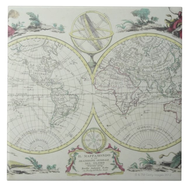 Carreau Carte du monde 18 (Devant)