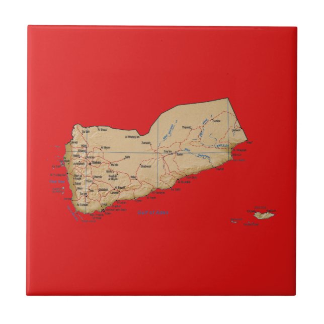 Carreau Carte du Yémen (Devant)