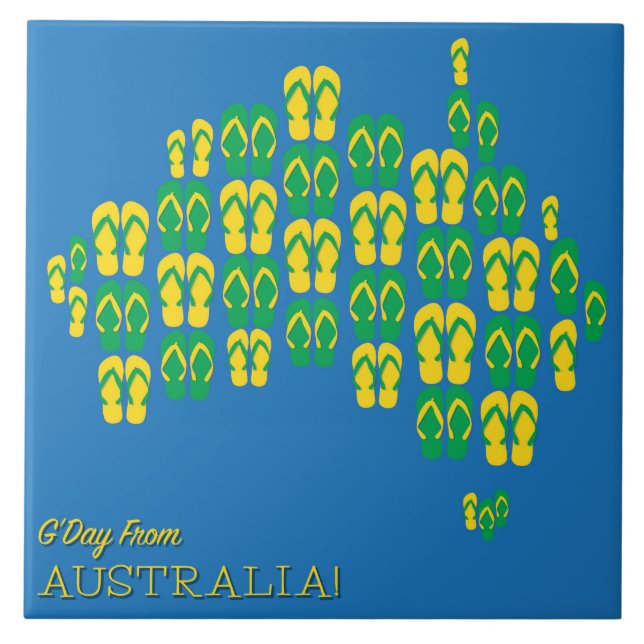 Carreau Carte faite de thongs australiens (Devant)