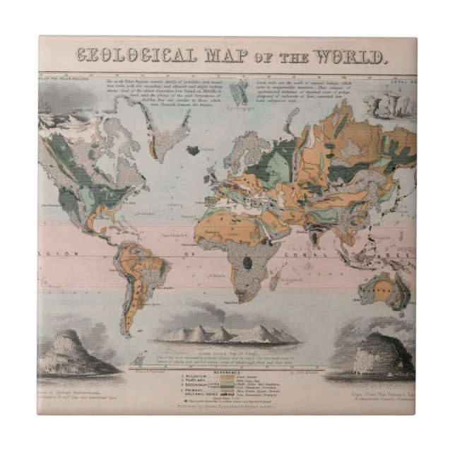 Carreau Carte géologique du monde (Devant)