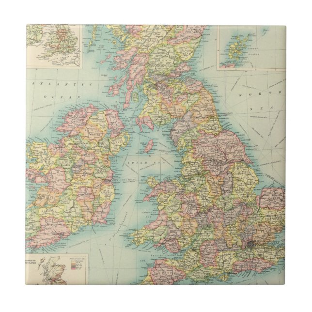 Carreau Carte politique d'îles britanniques (Devant)