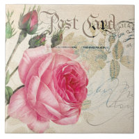 Carte postale en céramique Redoute French Rose Ros