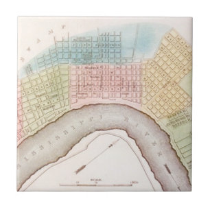 Carreau Carte vintage de la Nouvelle-Orléans la grande