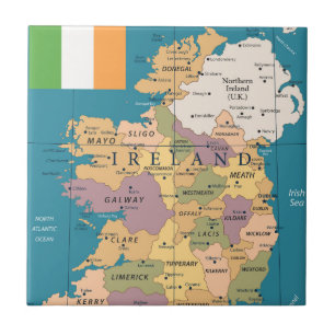 Carreau Carte vintage de l'Irlande