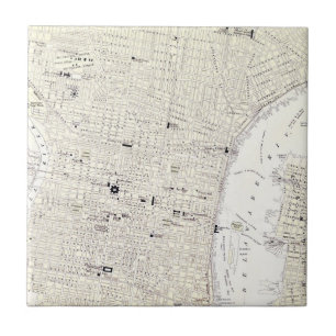 Carreau Carte vintage de Philadelphie (1885)