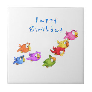 Carreau Cartes Cadeaux Anniversaires Joyeux Oiseaux Volant