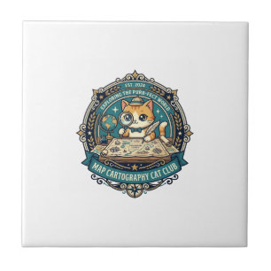 Carreau Cartographie de carte Chat Design drôle amateur de