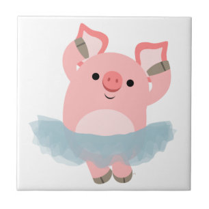 Carreau Cartoon Ballerina Pig Carrelage