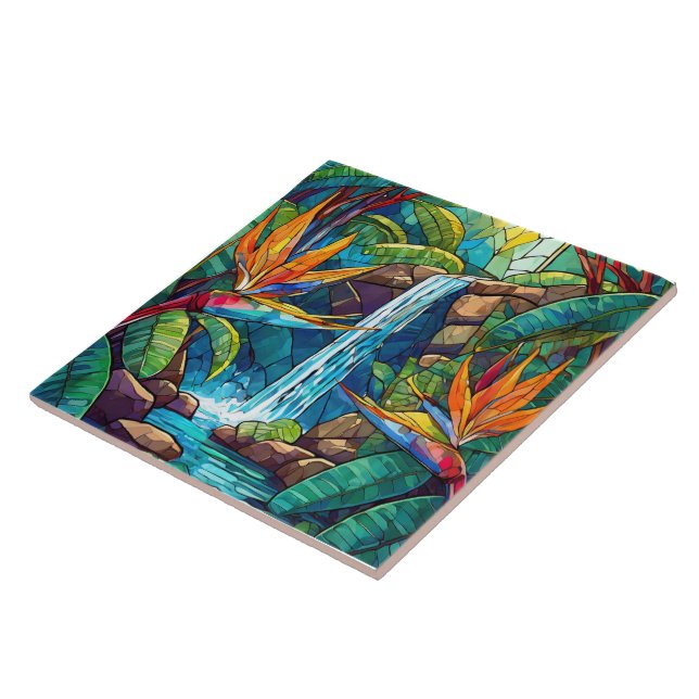 Carreau Cascade tropicale et BOP Vitraux (Côté)