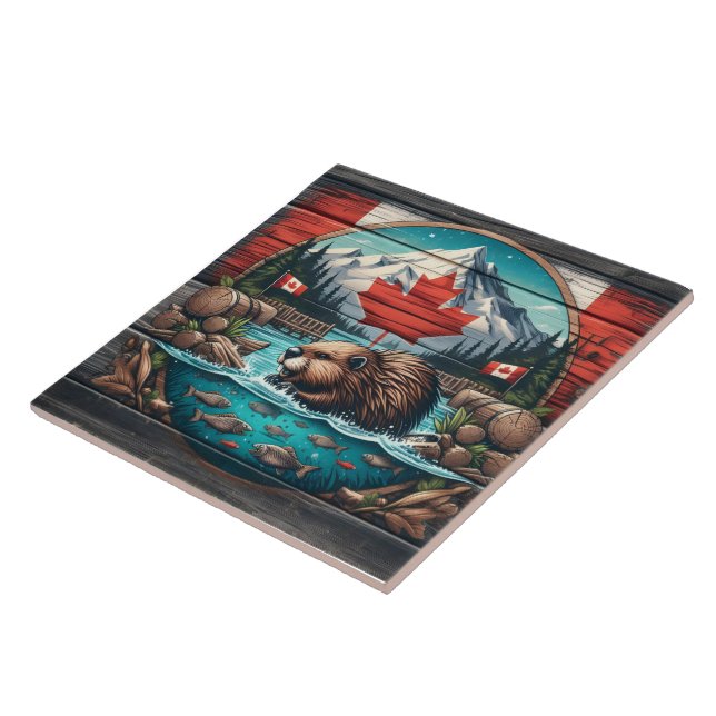 Carreau Castor par arbre, Canadian Pride (Côté)