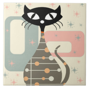 Carreau Cat du milieu du siècle moderne