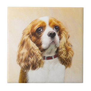 Carreau Cavalier King Charles Spaniel Peinture originale