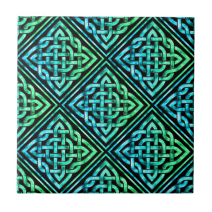 Carreau Ceinture celtique - Carrelage en céramique bleu di