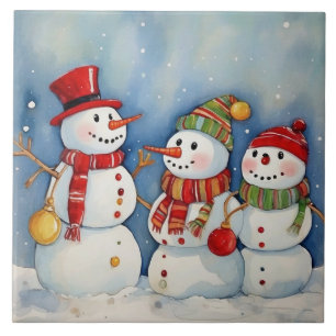 Carreau Célébration des bonshommes de neige