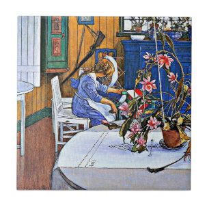 Carreau Célèbre peinture, Intérieur avec un Cactus