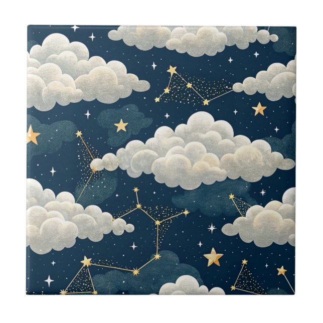 Carreau Celestial Constellation Star Pattern (6) (Devant)