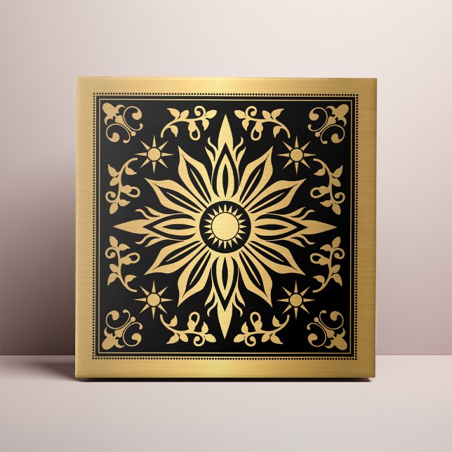 Carreau Celestial Gothic Black an Gold Solar (Créateur téléchargé)