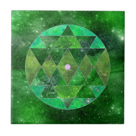 Carreau Celtic Green Mandala Galaxy Boho Géométrie Sacrée